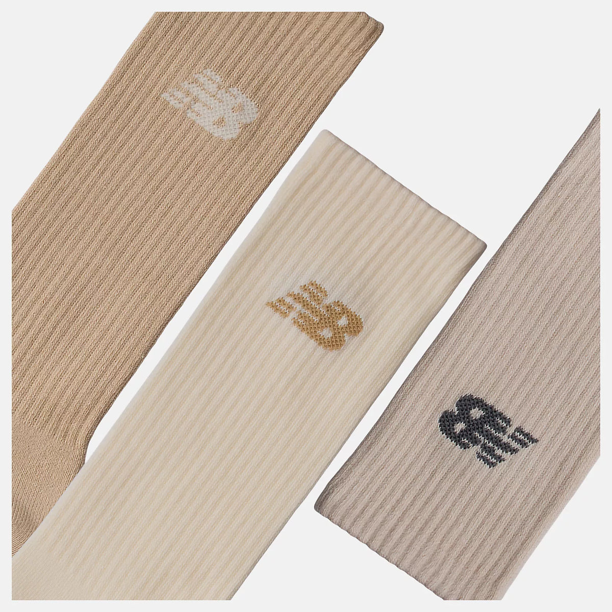 New Balance Socks Everyday Crew Beige/Brown LAS51293 AS1 3 Pairs