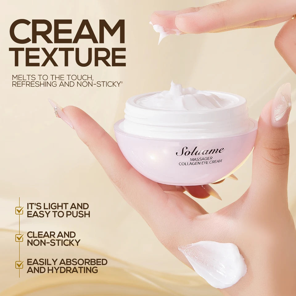 Collagen Massage Eye Cream - Hydrating & Firming Eye Contour, Gentle Care for Eye Area Lightweight Gel Texture for Smooth Skin