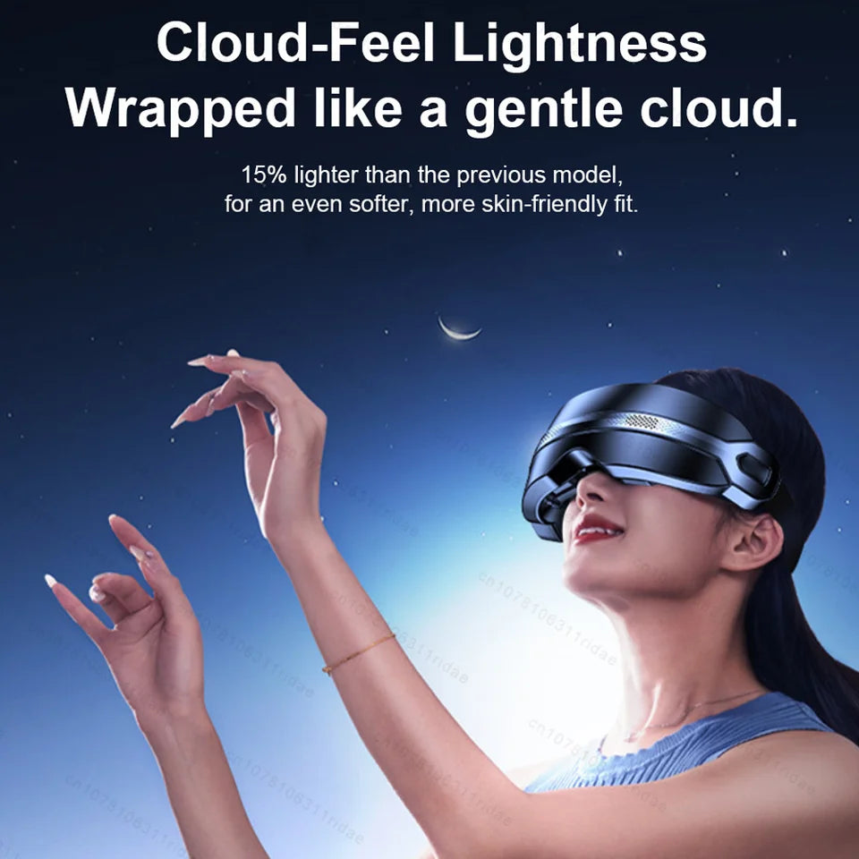 6D Smart Eye Massager Vibration Airbag Compress Eye Care Instrument Eye Massage Glasses Atomized Eye-Soothing Steam Eye Relax