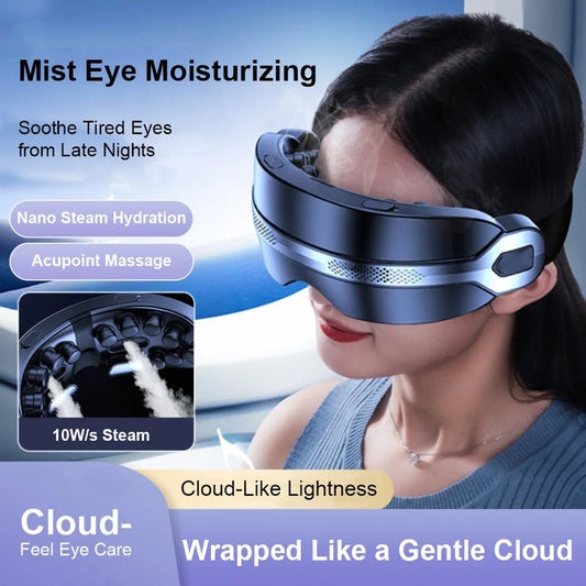 6D Smart Eye Massager Vibration Airbag Compress Eye Care Instrument Eye Massage Glasses Atomized Eye-Soothing Steam Eye Relax