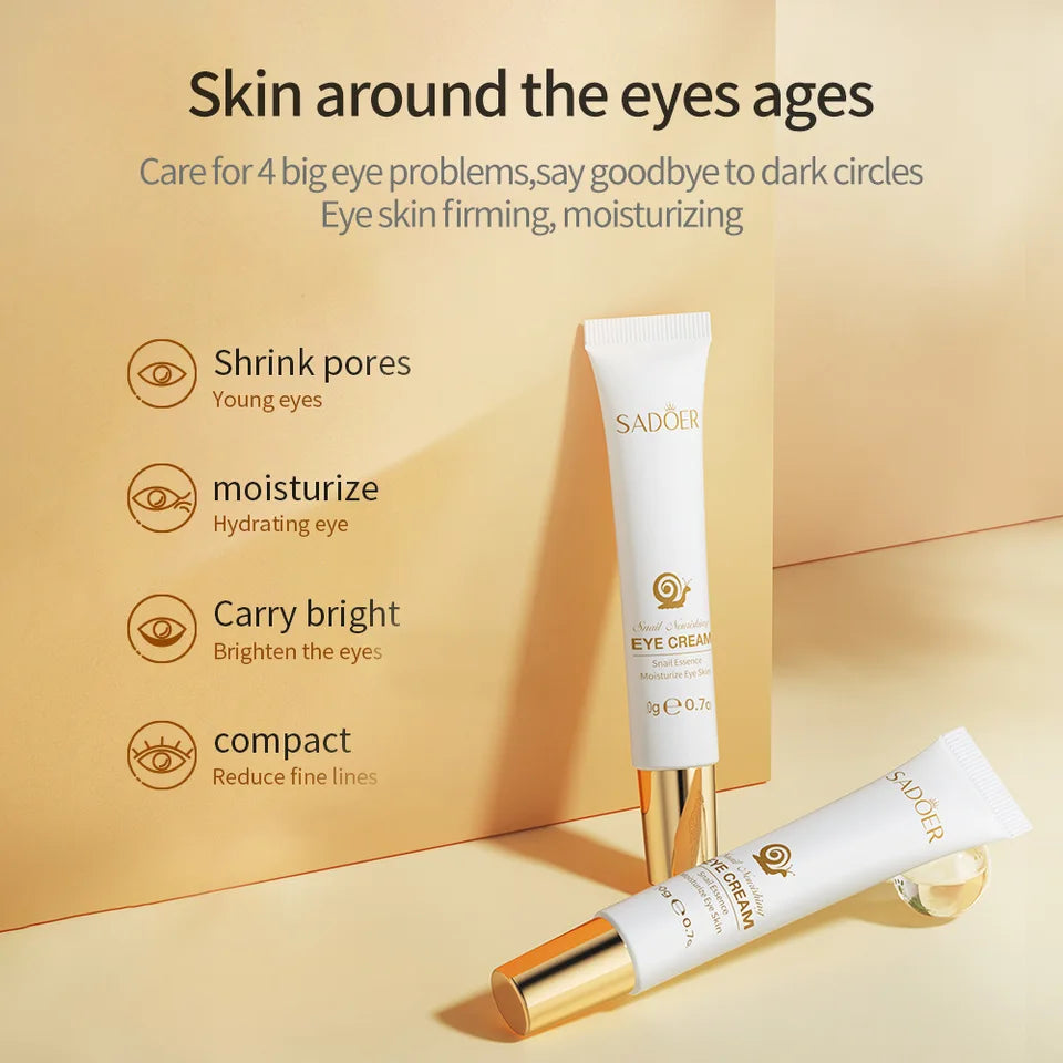 SADOER Snail Eye Cream Anti Wrinkle Dark Circles Under The Eyes Remove Eye Bags Moisturizing Anti-Aging Eyes Skin Care Products