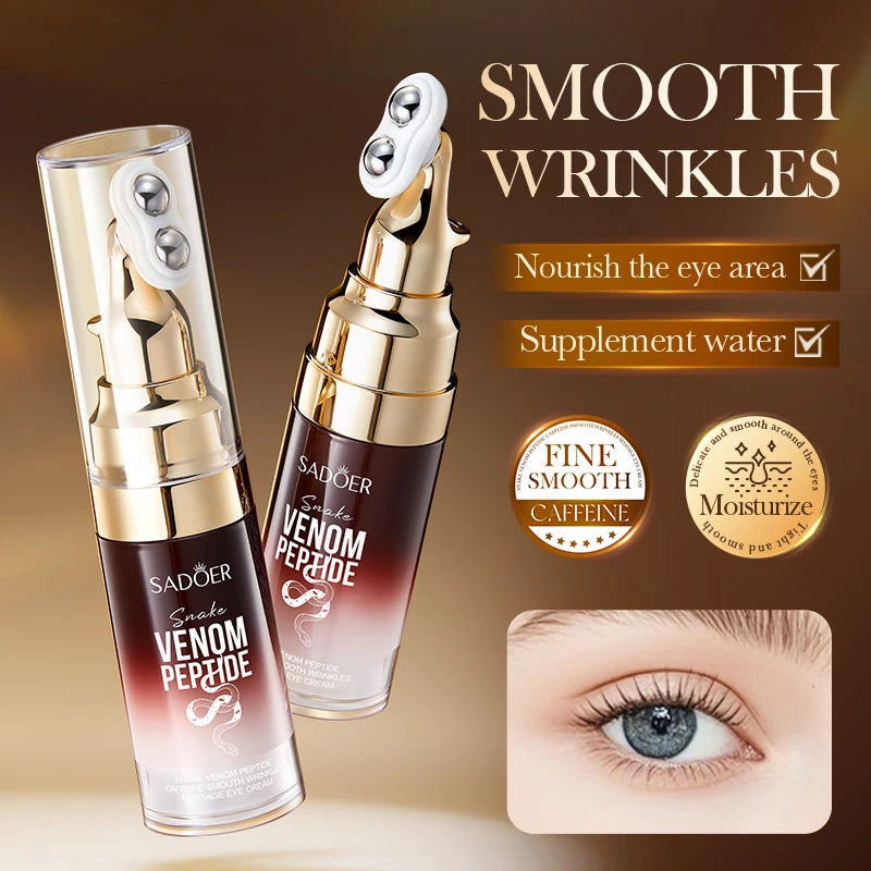 Snake Venom Peptide Caffeine Anti Wrinkle Massage Eye Cream Anti Dark Circles Puffiness Anti-Aging Moisturizing Eyes Skin Care