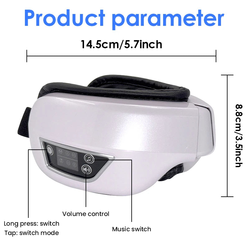 Eye Care Instrument 6D Smart Vibration Eyes Massager Airbag Compress Bluetooth Music Eye Sleep Massage Mask Eye Relax Fatigue