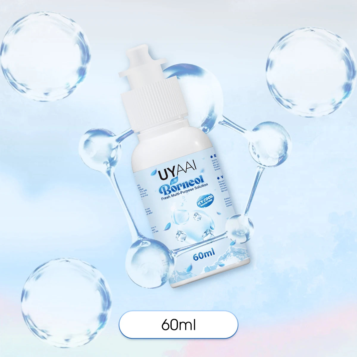 UYAAI 60ML/120ML Contact Lens Liquid Nursing Solution Icy Cool Protection Gently Relieve Cleaning Moisturizing Eye Health Care
