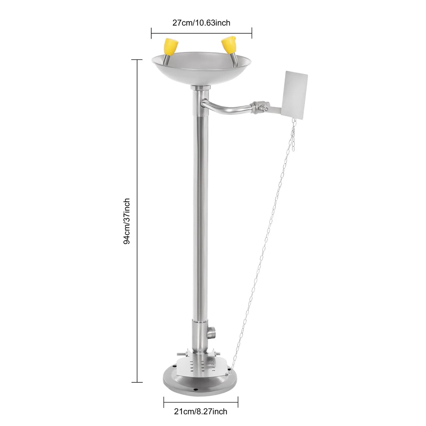 304 Stainless Steel Emergency Eyewash Station Eye Wash Station 3.17Gal/min Floor Standing Eye Wash Unit with Foot Pedal Filter