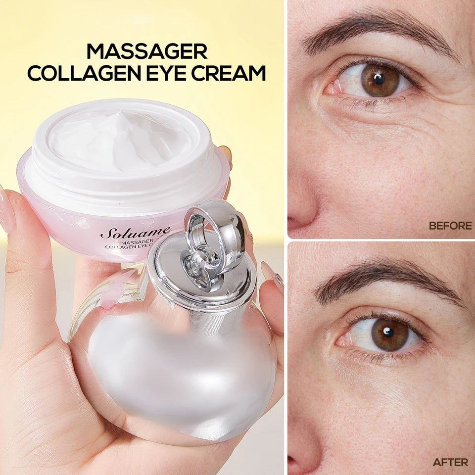 Collagen Massage Eye Cream - Hydrating & Firming Eye Contour, Gentle Care for Eye Area Lightweight Gel Texture for Smooth Skin