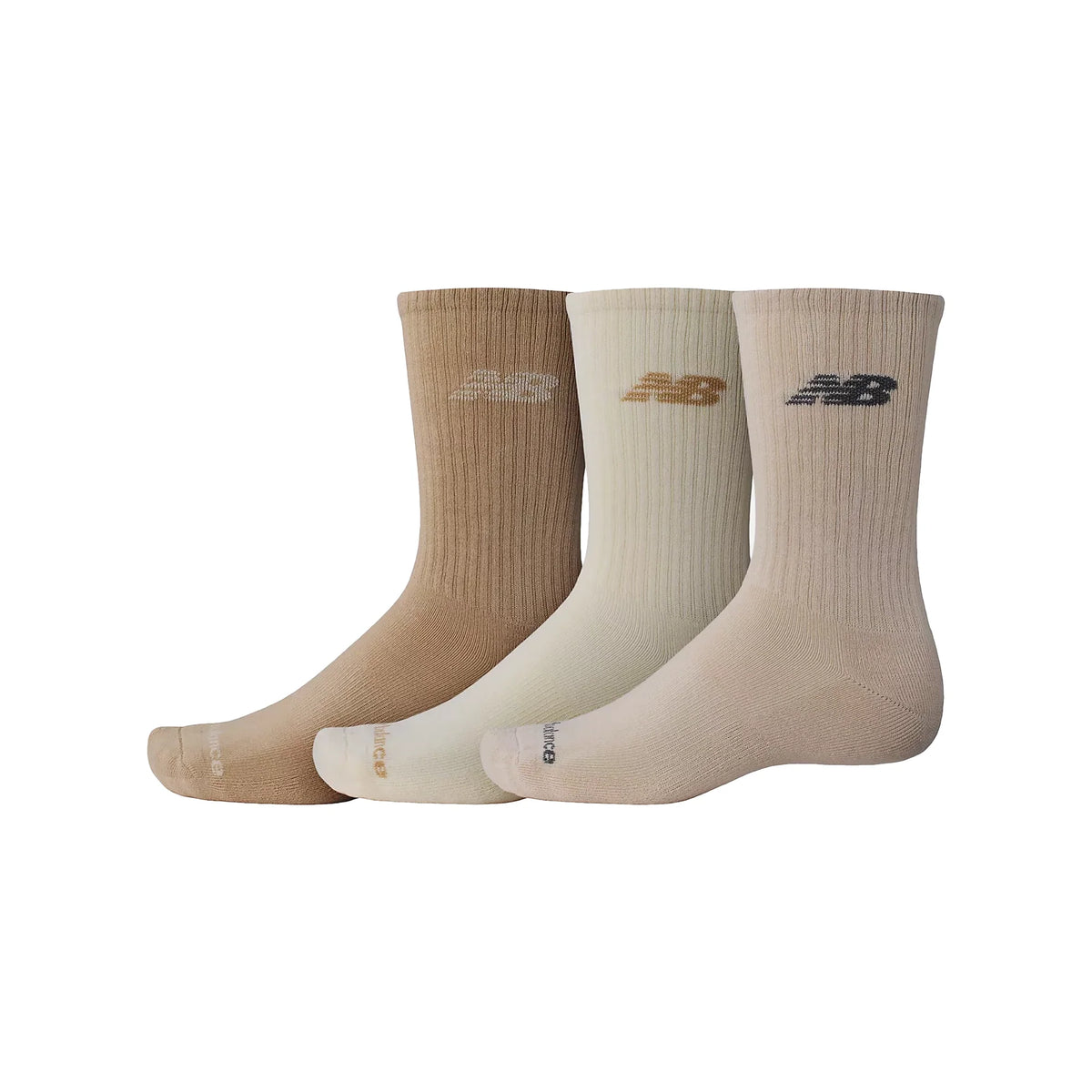 New Balance Socks Everyday Crew Beige/Brown LAS51293 AS1 3 Pairs